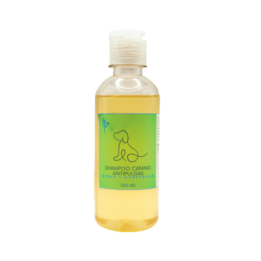 Shampoo Canino Antipulgas con Avena, Manzanilla y Aceites Naturales – 250 ml