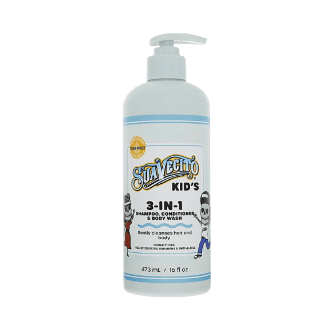 Suavecito Kids 3 en 1 – Shampoo, Acondicionador y Gel de Baño 473 ml