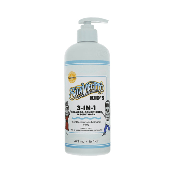 Suavecito Kids 3 en 1 – Shampoo, Acondicionador y Gel de Baño 473 ml