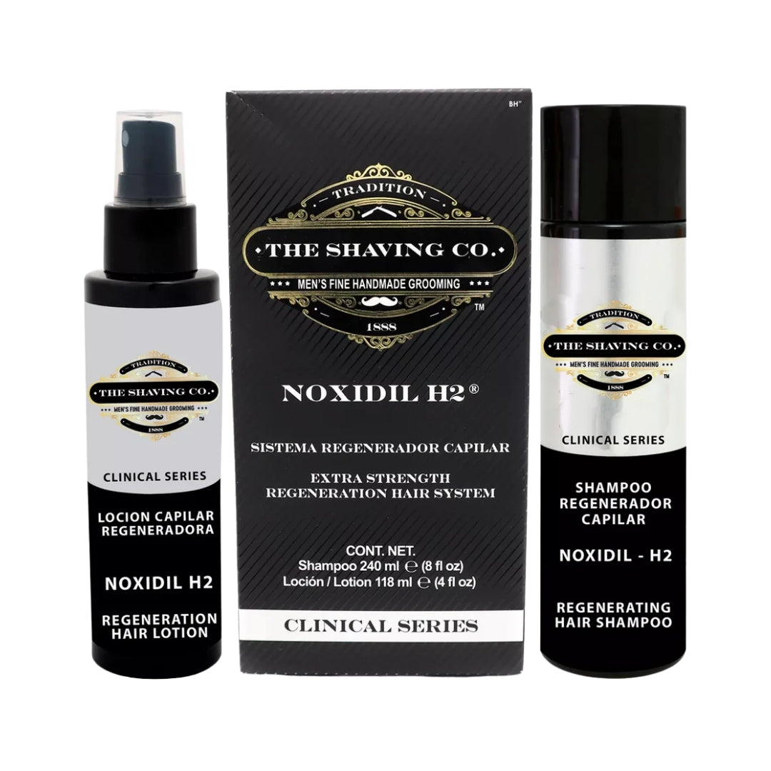 NOXIDIL-H2 SISTEMA REGENERADOR CAPILAR DÚO 240ML + 118ML – The Shaving Co.