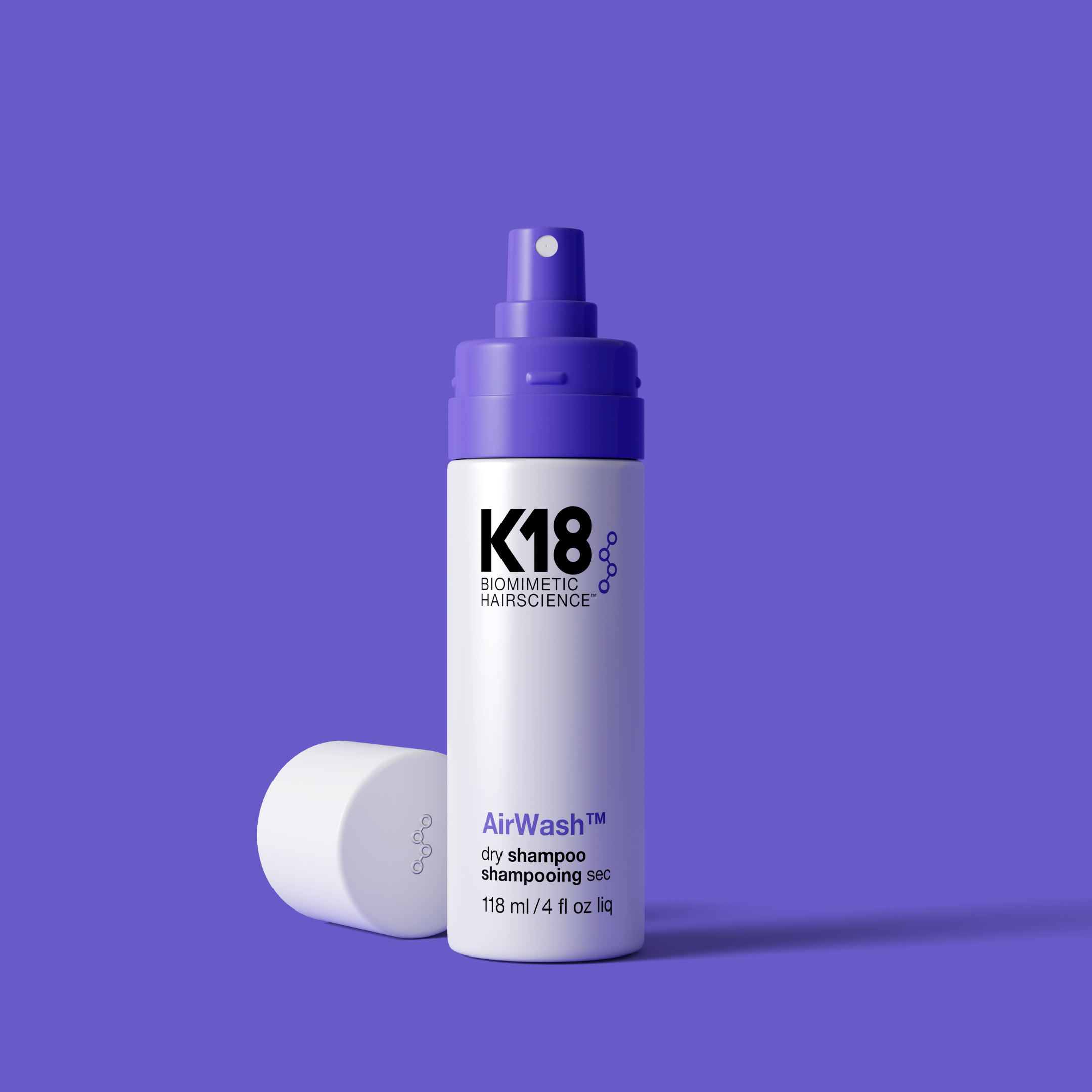 K18 AirWash™ Dry Shampoo 118ml – Limpieza en Seco con Tecnología Peptídica