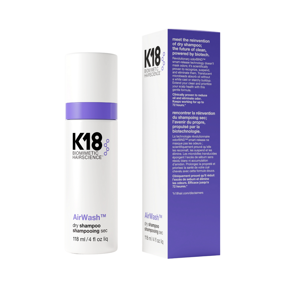K18 AirWash™ Dry Shampoo 118ml – Limpieza en Seco con Tecnología Peptídica