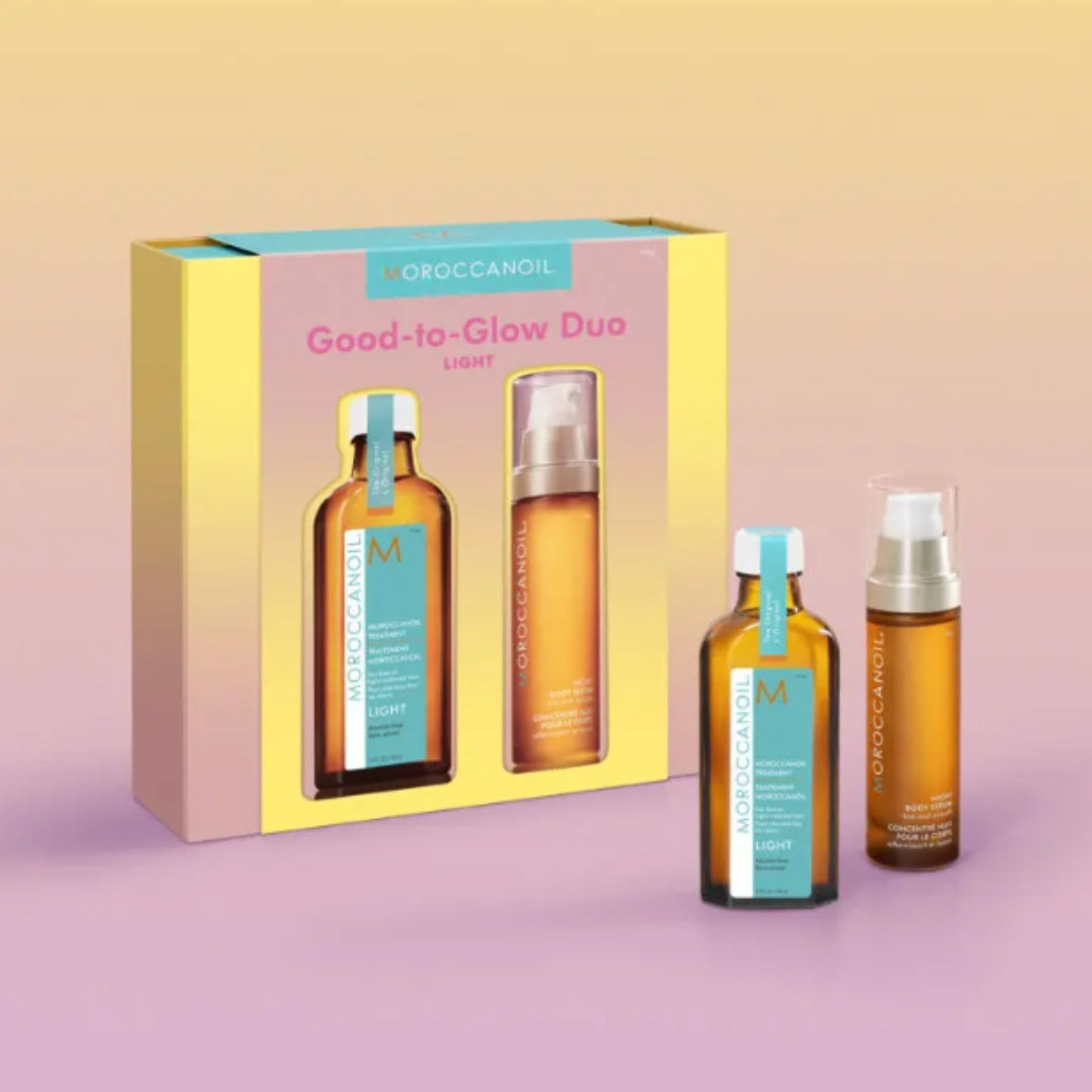 Moroccanoil Kit Dúo Para Brillar Light – Hidratación ligera para cabello y cuerpo