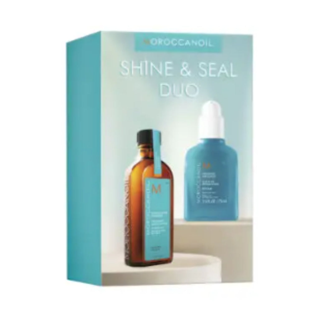 Moroccanoil Kit Shine & Seal Dúo – Tratamiento Capilar + Infusión Reparadora (75 ml c/u)