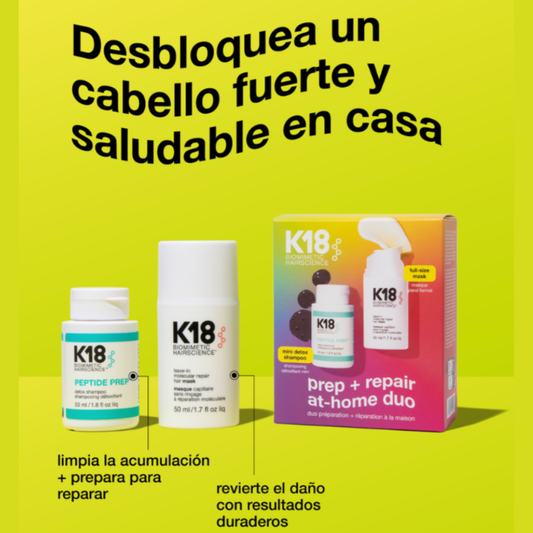 K18 Dúo Prep + Repair en Casa – Detox y Reparación Molecular