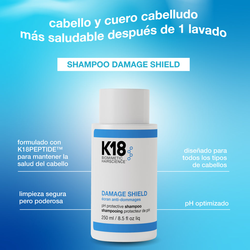 K18 Damage Shield pH Protective Shampoo 250ml – Limpieza Suave y Reparadora