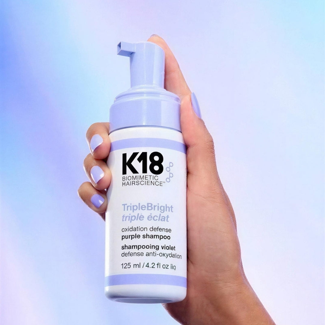 SHAMPOO MORADO TRIPLEBRIGHT CON DEFENSA CONTRA LA OXIDACIÓN 125ML – K18
