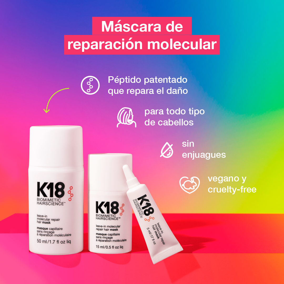 K18 Leave-In Molecular Repair Mask 15ml – Reparación Profunda en 4 Minutos