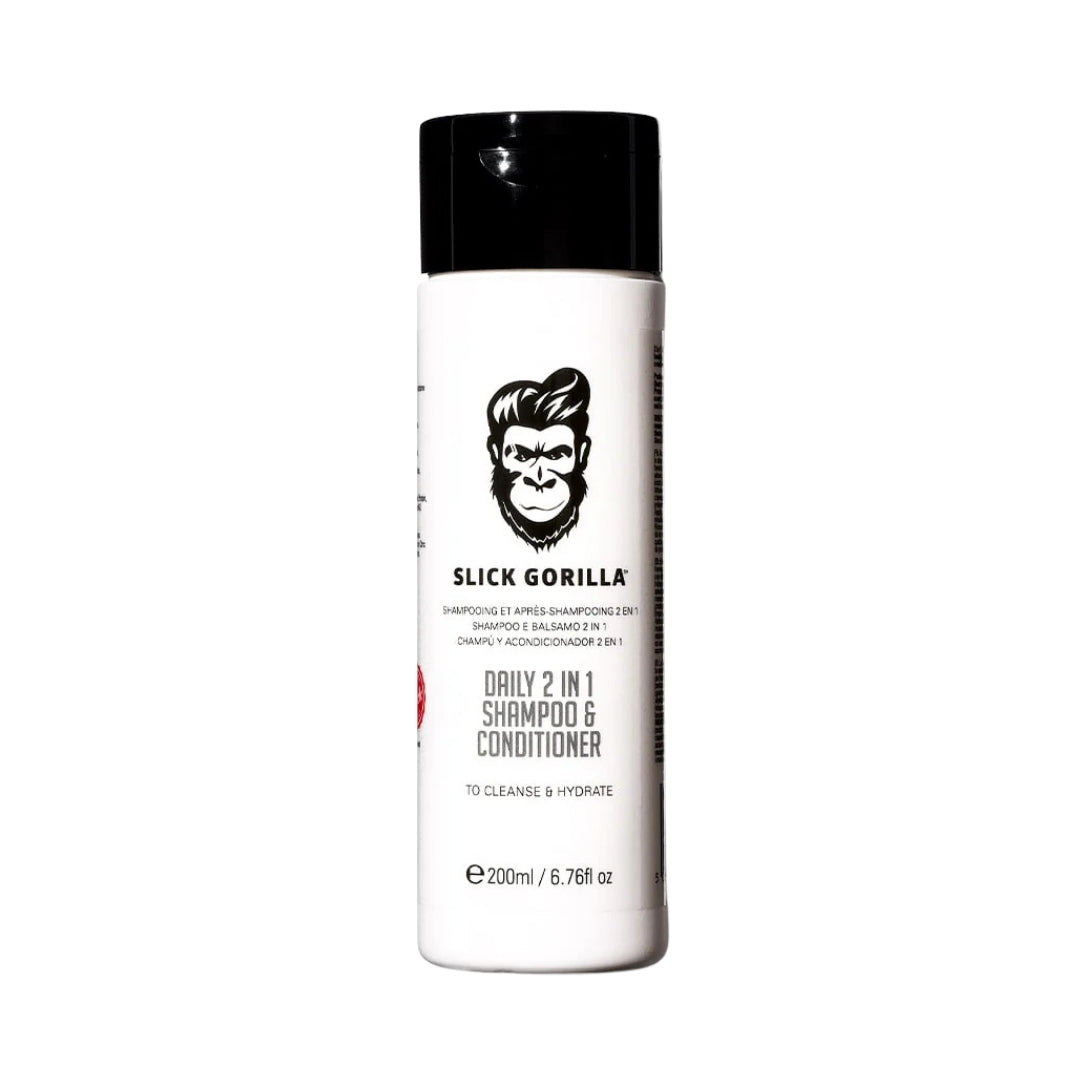 Shampoo 2 en 1 Uso Diario 200 ml – Limpieza e Hidratación – Slick Gorilla