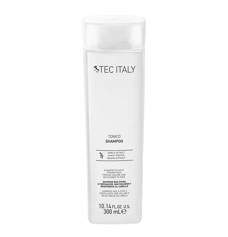 Shampoo Tónico Fortalecedor 300 ml | TEC ITALY — envase sobre fondo limpio