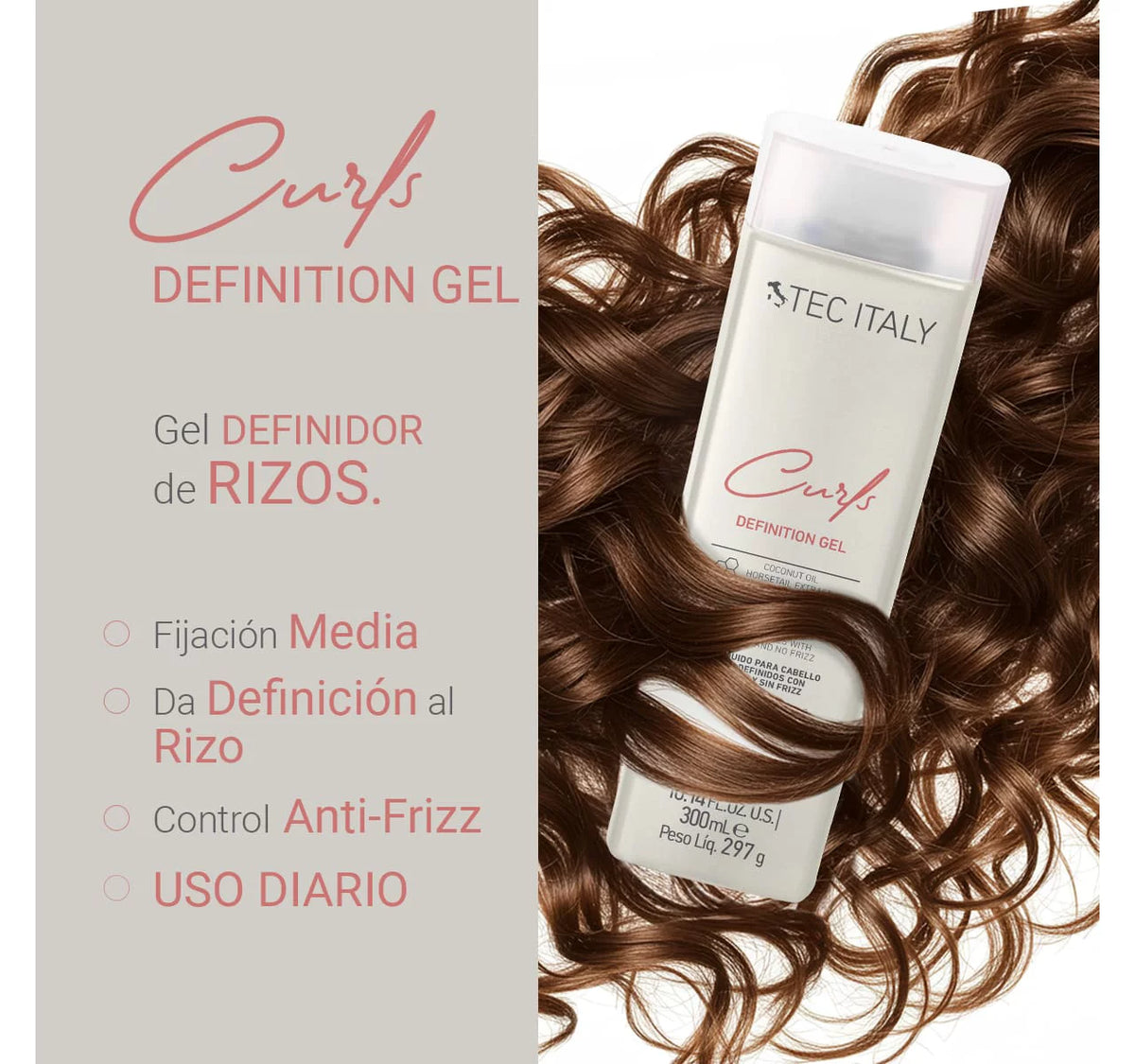 Curls Defining Gel Definidor de Rizos 300 ml | TEC ITALY