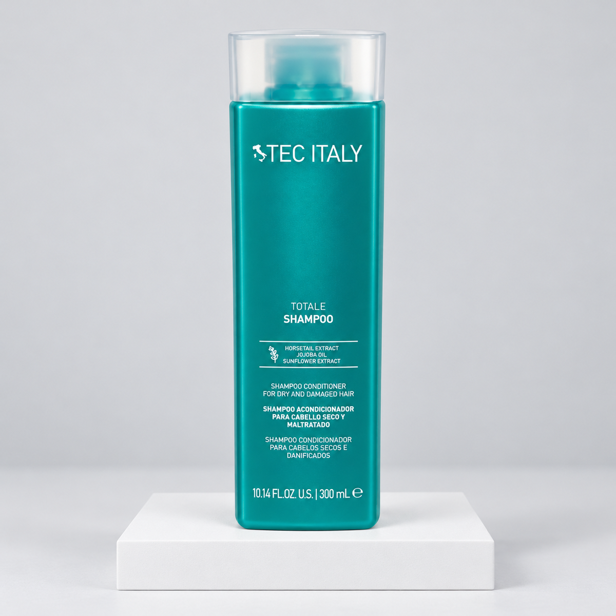 TEC ITALY Totale Shampoo 300 ml — un frasco sobre base blanca