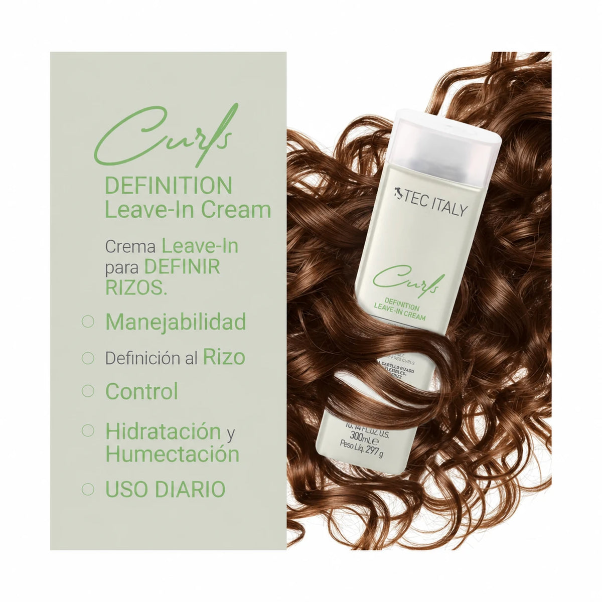 Tec Italy Curls Leave In Cream — características para el cuidado de rizos